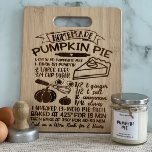 Pumpkin Pie Board and Candle